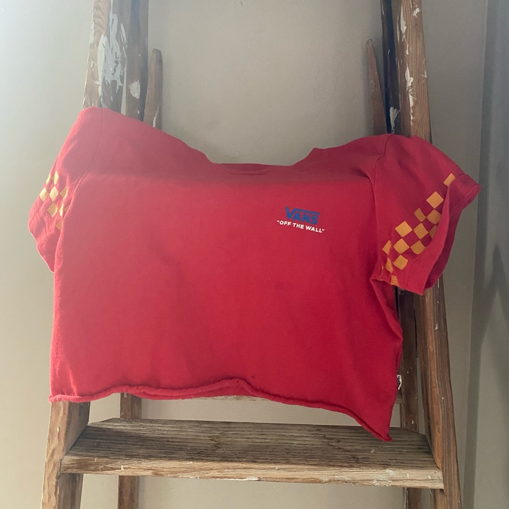 Red Vans Cropped Shirt